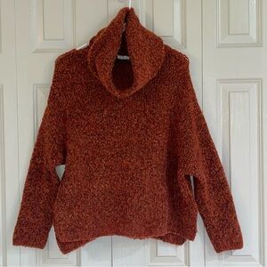 Cozy 143 Story Cowl Neck Sweater Oversized Boxy Rust Colored Women’s Medium